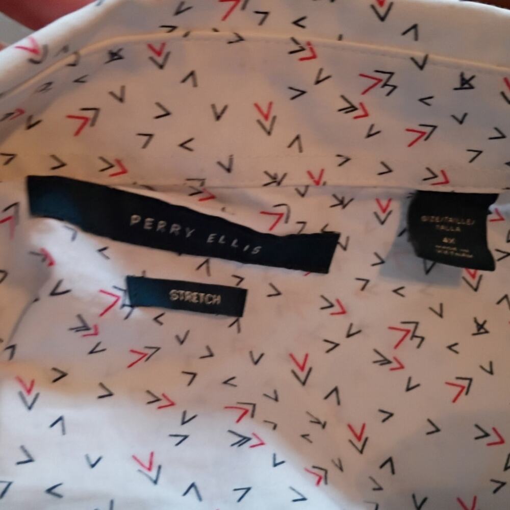 Perry Ellis Stretch Micro Print Button Shirt 4x M… - image 6